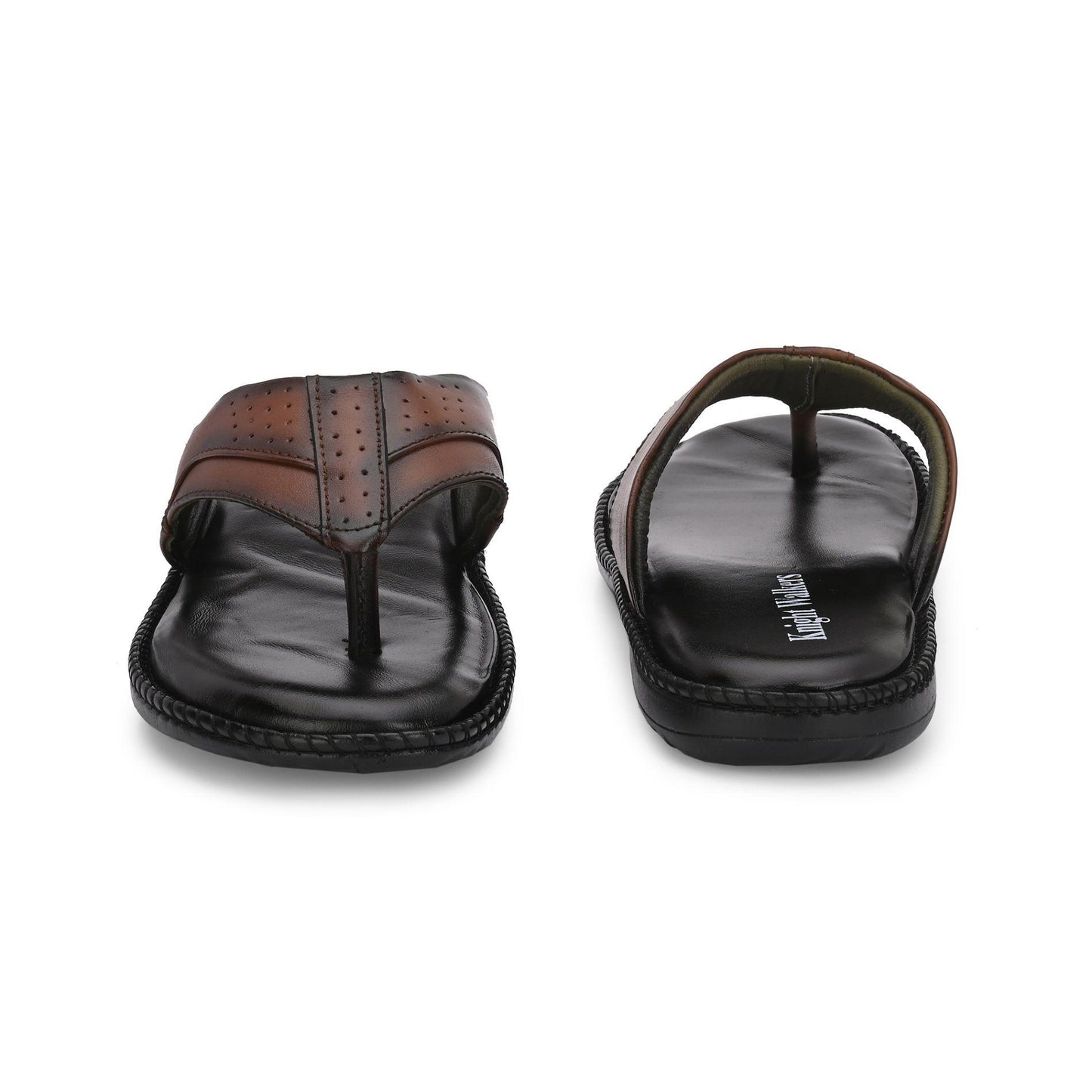 Men's Tan Leather Slippers