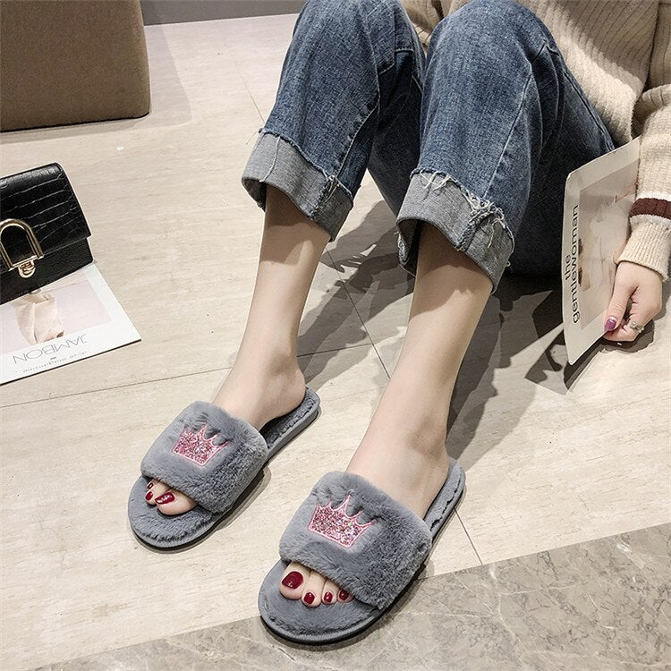 Women's Warm Winter Slippers Womens Fur Slippers